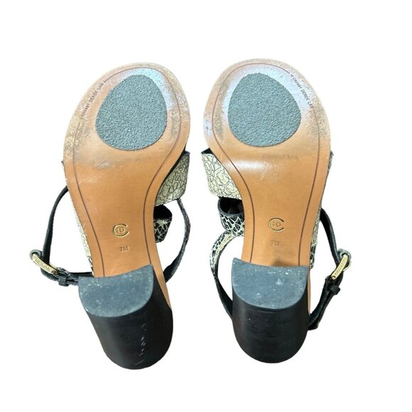 DEREK LAM Crosby Women's Heels Shirin Snake Stappy Sandal Leather Size 10 - Picture 9 of 9